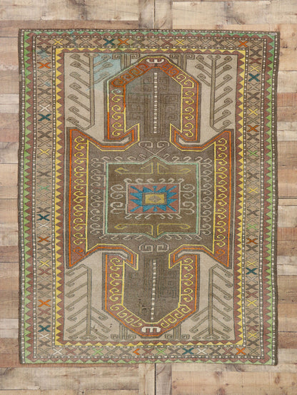 5 x 6 Vintage Turkish Kars Rug 53257