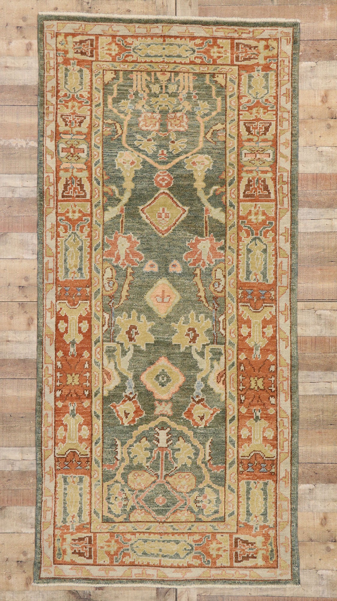 4 x 9 Contemporary Turkish Oushak Runner 53267