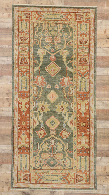 4 x 9 Contemporary Turkish Oushak Runner 53267