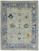 10 x 13 Contemporary Blue Turkish Oushak Rug 53269