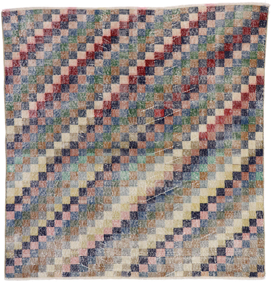 5 x 5 Vintage Turkish Sivas Rug 53277