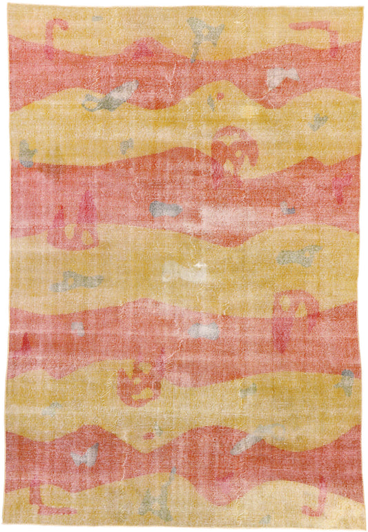 7 x 10 Zeki Muren Vintage Turkish Sivas Rug 53287