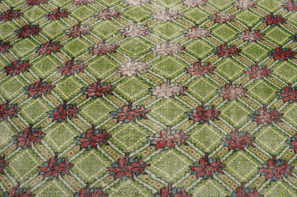 6 x 9 Vintage Green Turkish Sivas Rug 53314