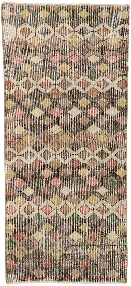 3 x 7 Vintage Turkish Sivas Rug 53315