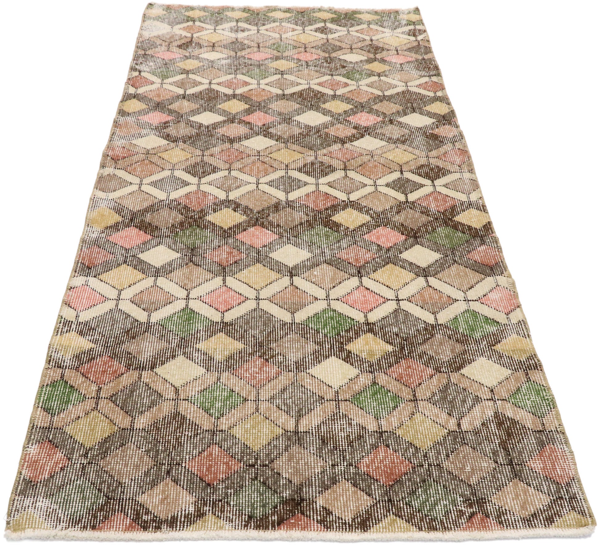 3 x 7 Vintage Turkish Sivas Rug 53315