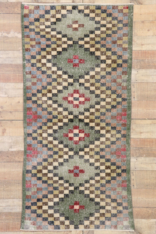 3 x 7 Vintage Turkish Sivas Rug 53317