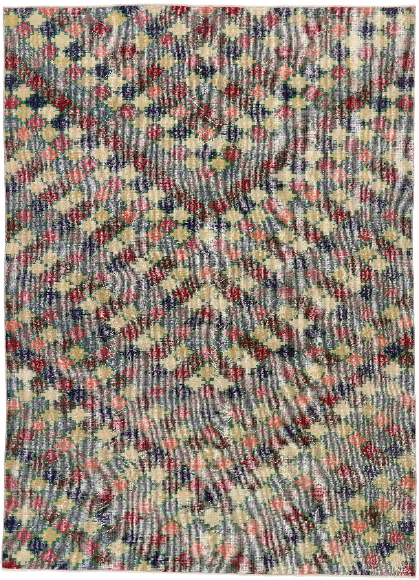 7 x 9 Vintage Turkish Sivas Rug 53330
