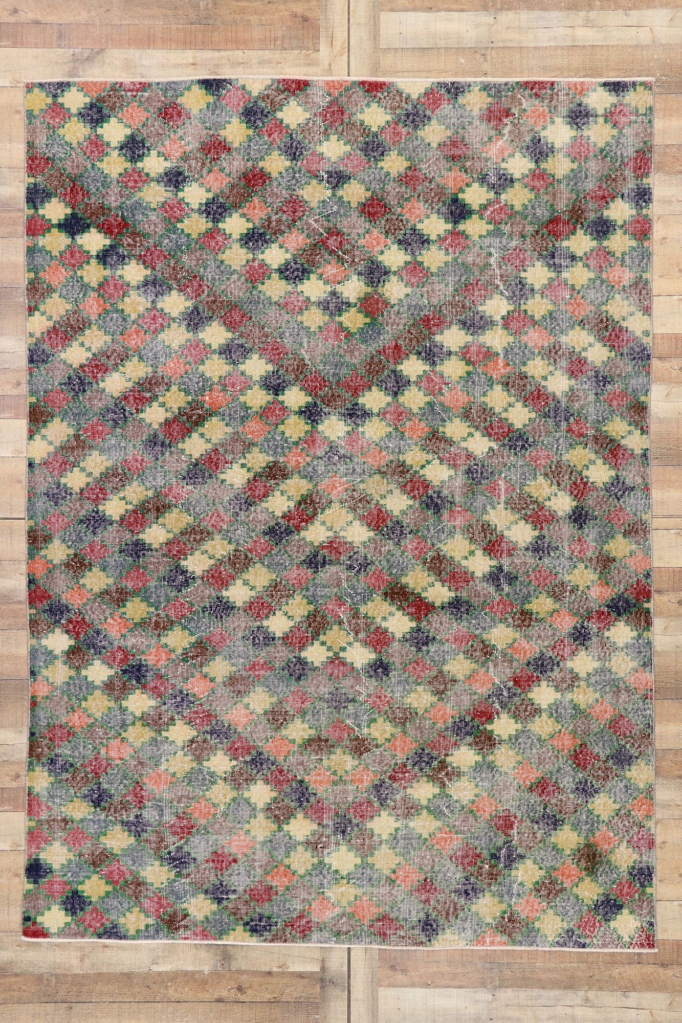7 x 9 Vintage Turkish Sivas Rug 53330