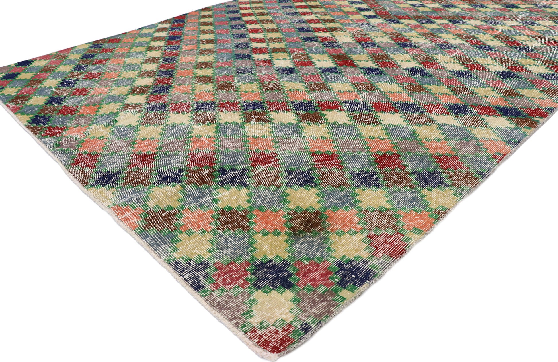 7 x 9 Vintage Turkish Sivas Rug 53330