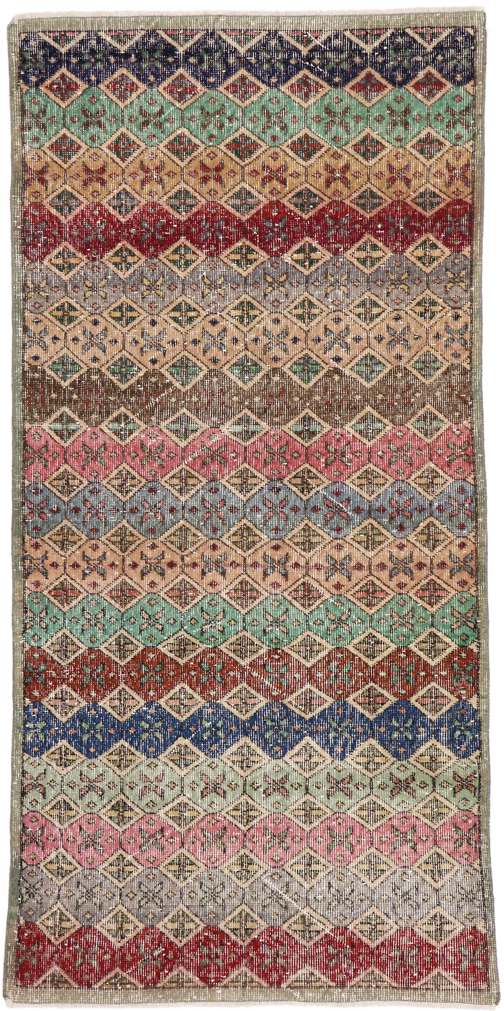3 x 7 Vintage Turkish Sivas Rug 53344