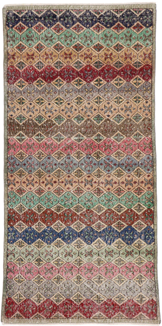 3 x 7 Vintage Turkish Sivas Rug 53344