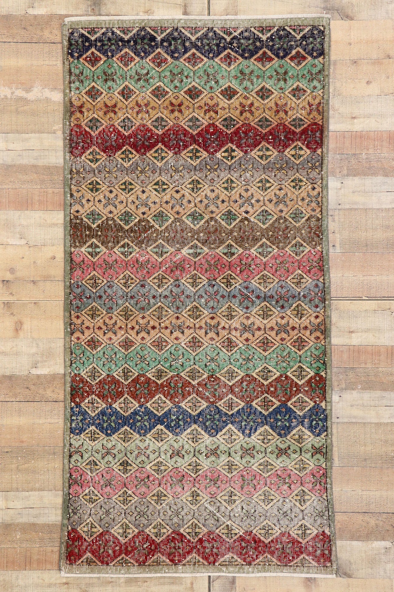 3 x 7 Vintage Turkish Sivas Rug 53344