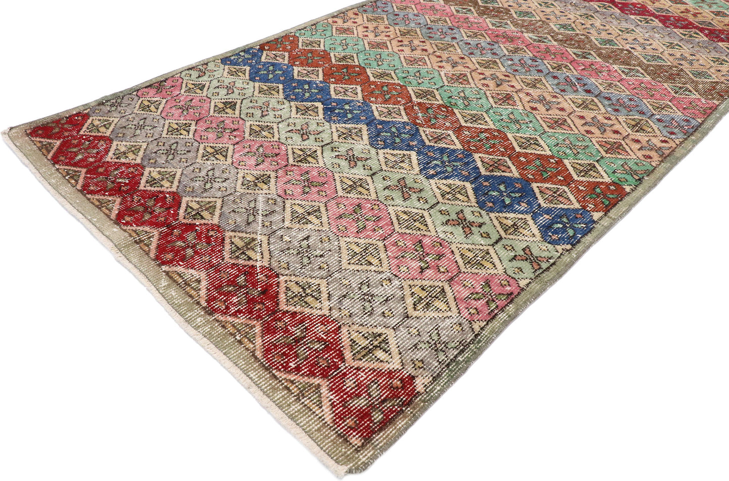 3 x 7 Vintage Turkish Sivas Rug 53344