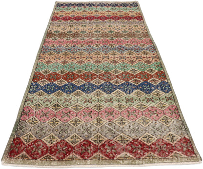 3 x 7 Vintage Turkish Sivas Rug 53344