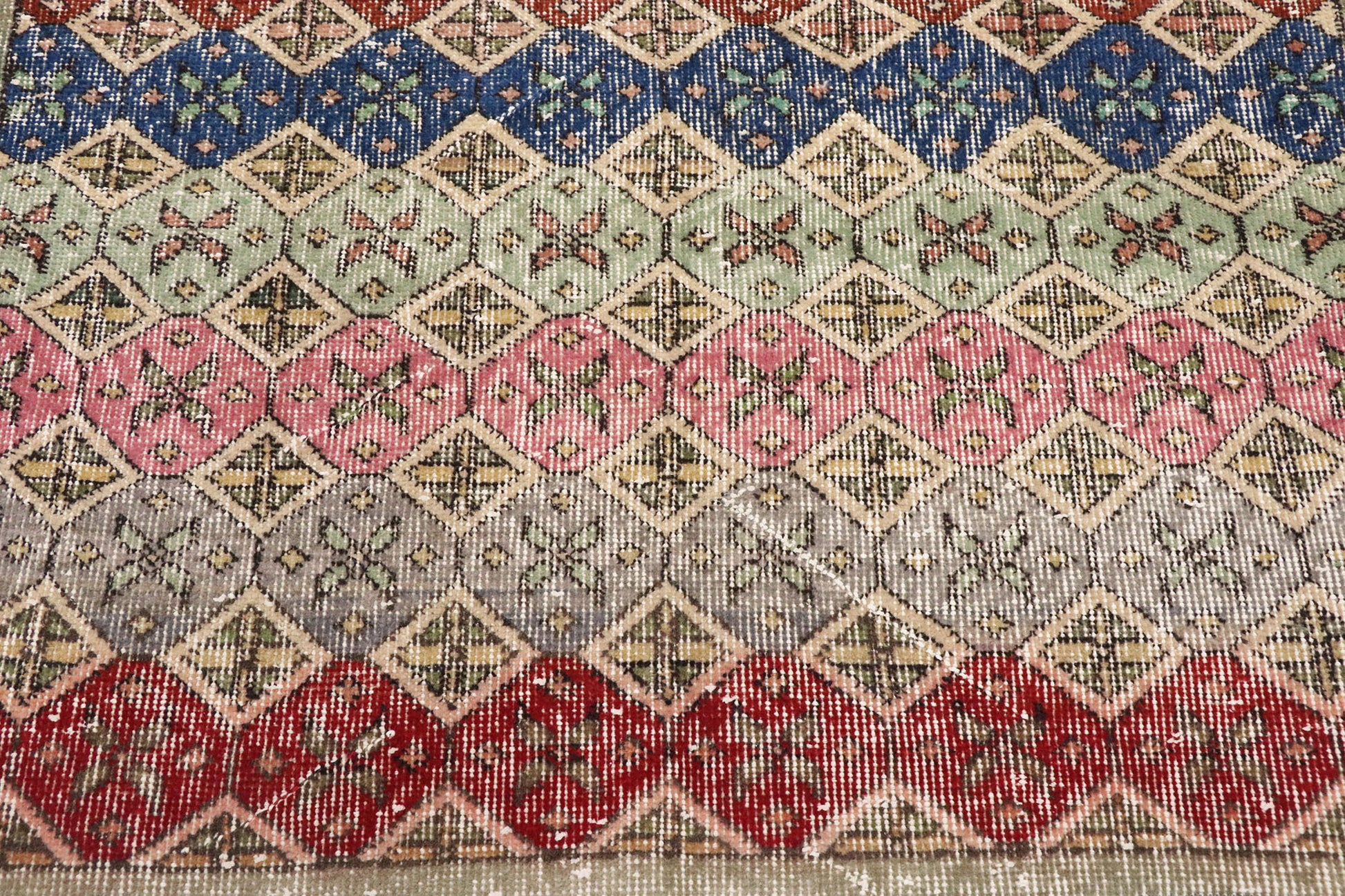 3 x 7 Vintage Turkish Sivas Rug 53344