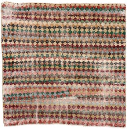 4 x 4 Vintage Turkish Sivas Rug 53345