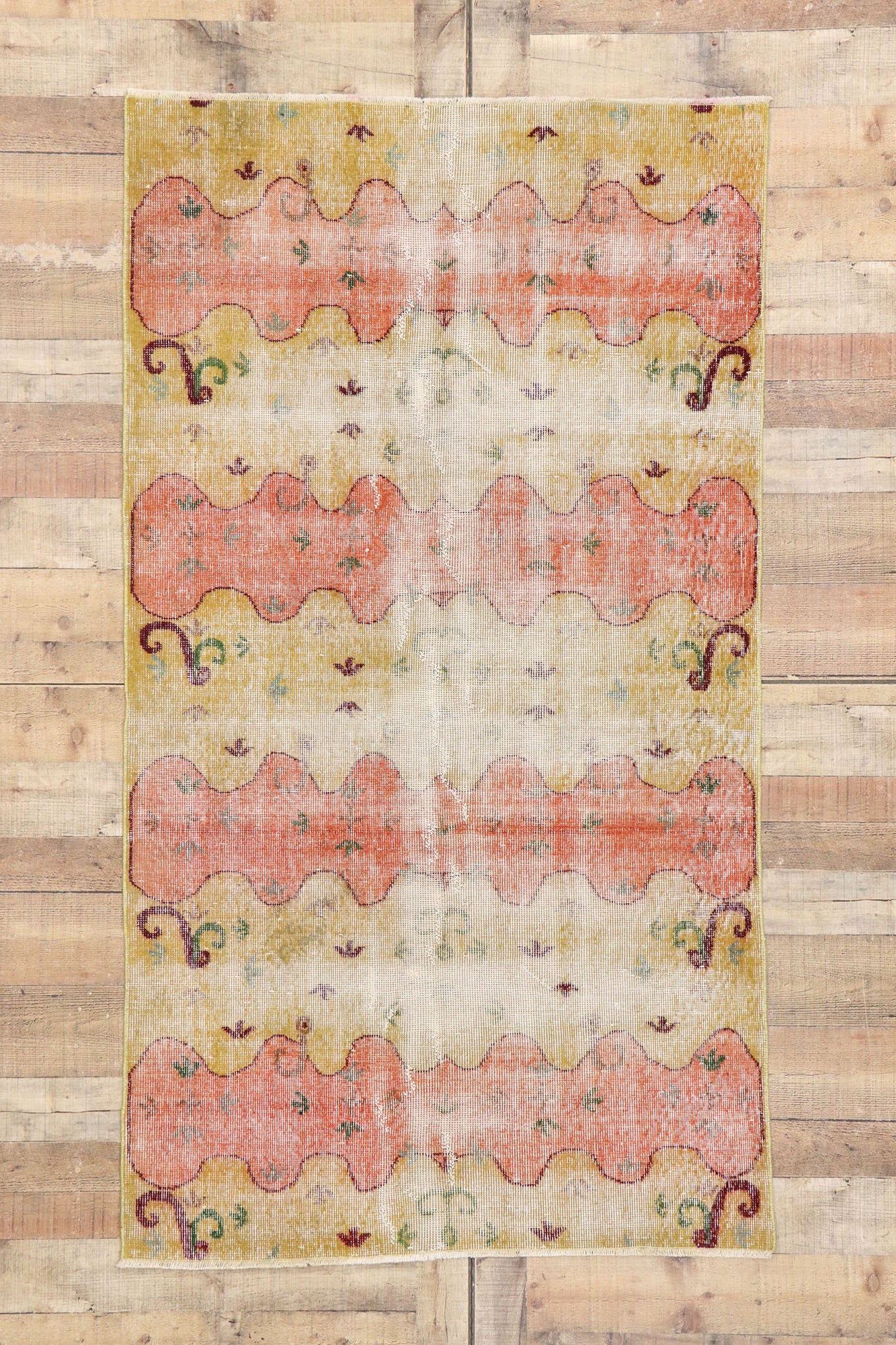 4 x 7 Zeki Muren Vintage Turkish Sivas Rug 53347