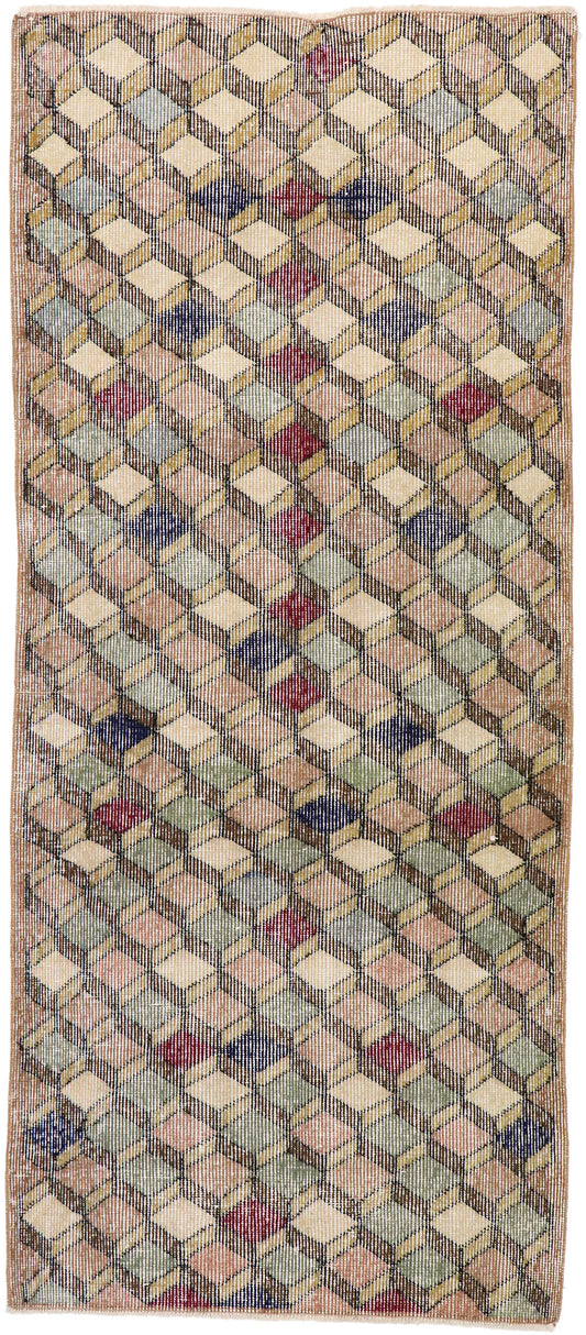 3 x 7 Vintage Turkish Sivas Rug 53350