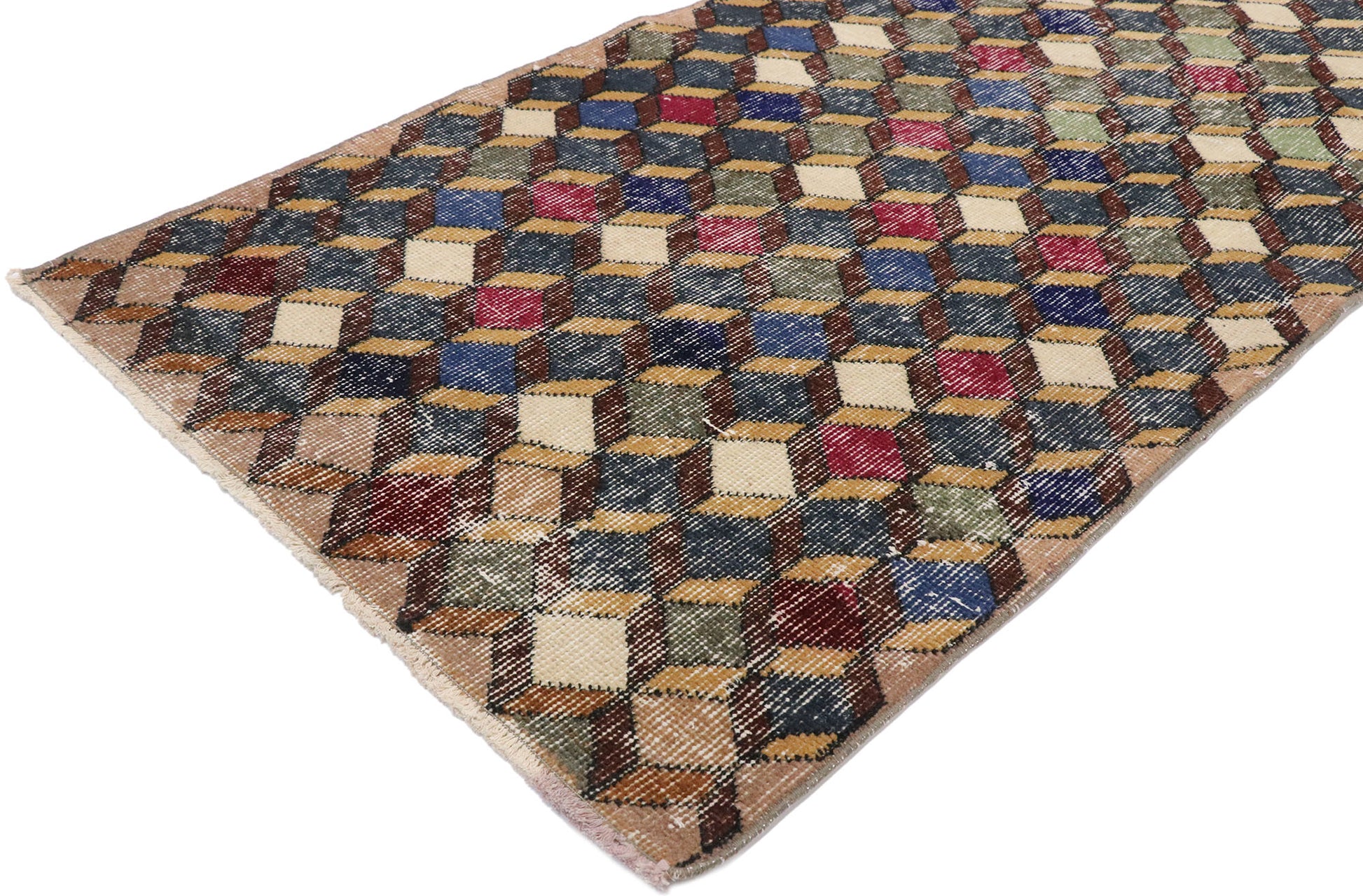 3 x 8 Vintage Turkish Sivas Rug 53360