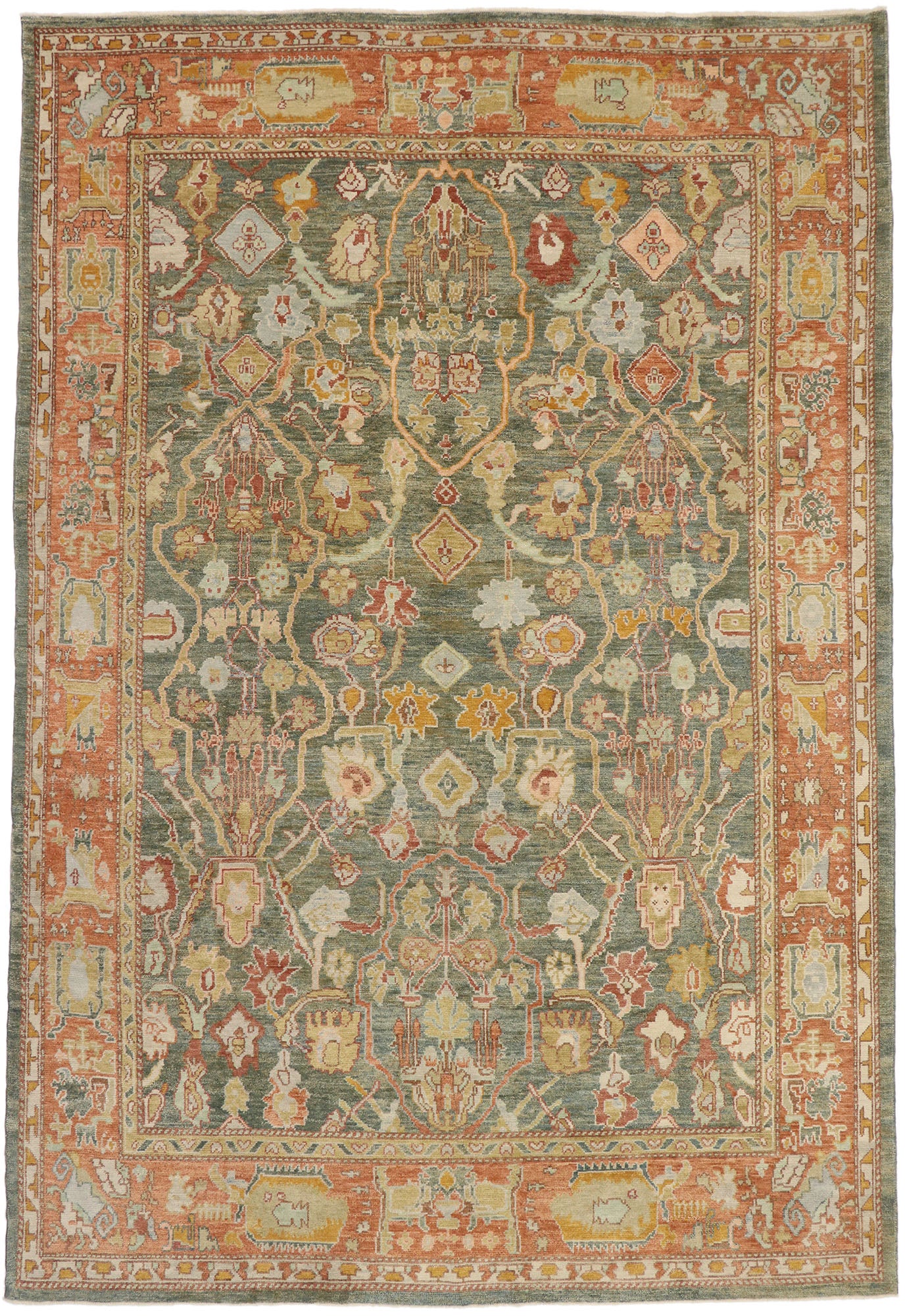 10 x 15 Contemporary Turkish Oushak Rug 53379