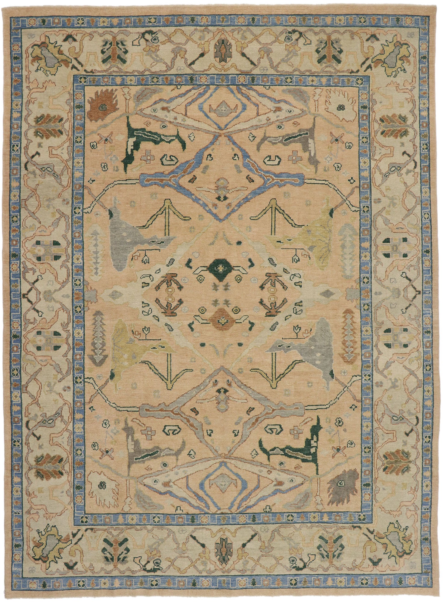 10 x 14 Contemporary Turkish Oushak Rug 53382