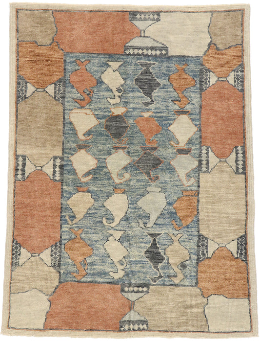 4 x 5 Contemporary Turkish Oushak Rug 53383