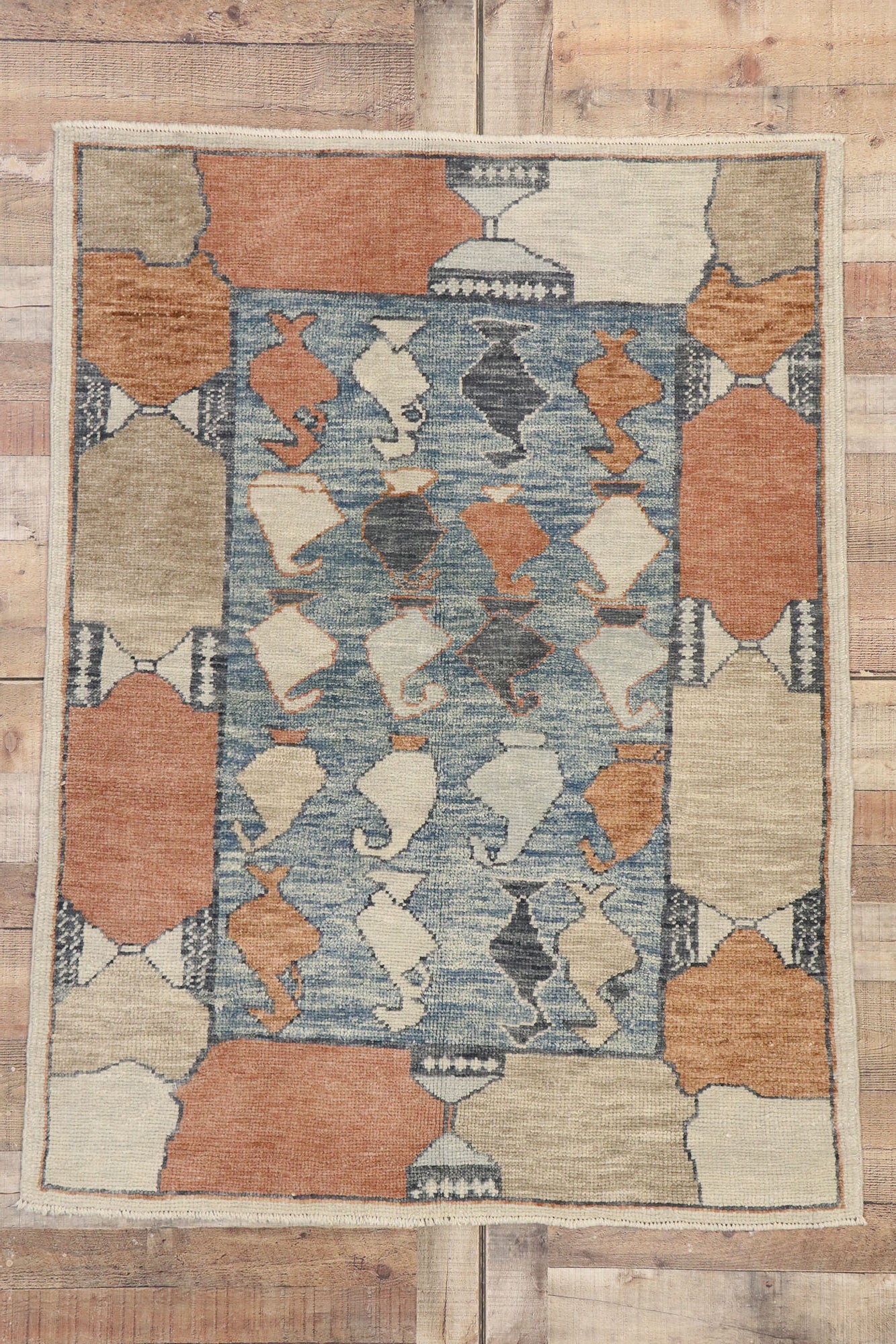 4 x 5 Contemporary Turkish Oushak Rug 53383