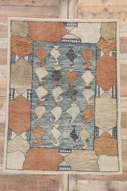 4 x 5 Contemporary Turkish Oushak Rug 53383