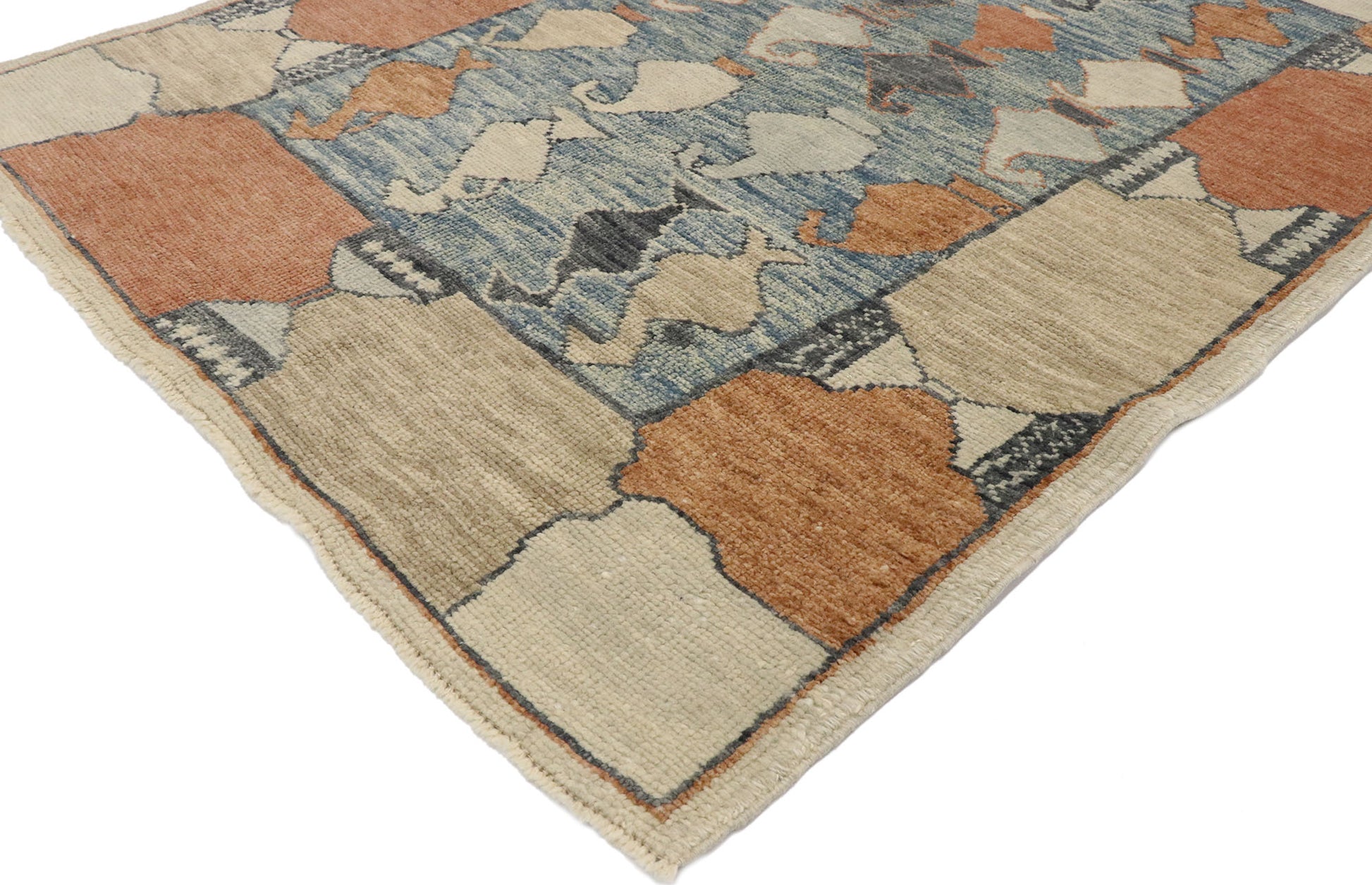 4 x 5 Contemporary Turkish Oushak Rug 53383