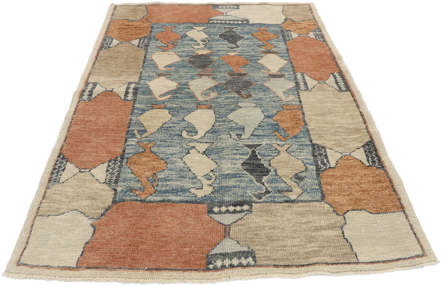 4 x 5 Contemporary Turkish Oushak Rug 53383