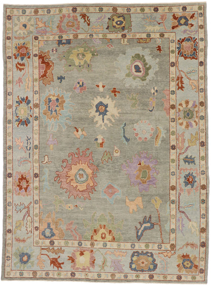 10 x 13 Contemporary Turkish Oushak Rug 53386
