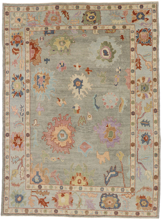 10 x 13 Contemporary Turkish Oushak Rug 53386