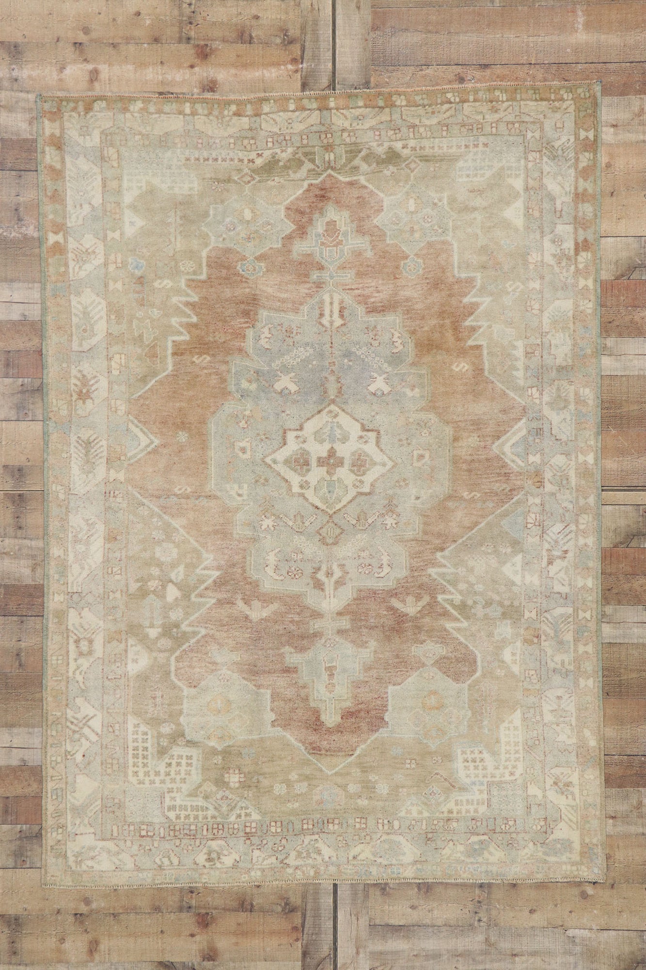 5 x 8 Vintage Turkish Oushak Rug 53387