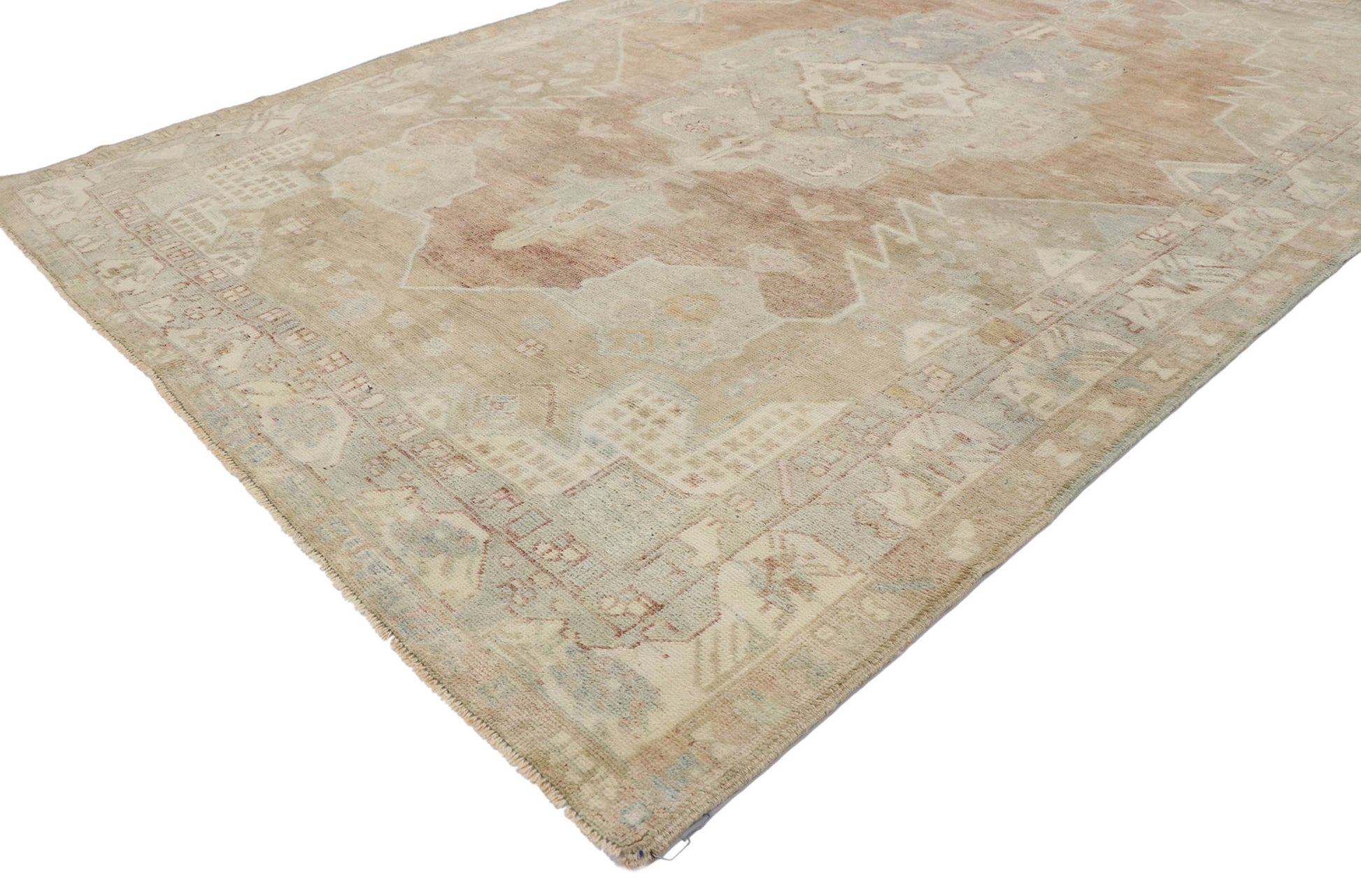 5 x 8 Vintage Turkish Oushak Rug 53387
