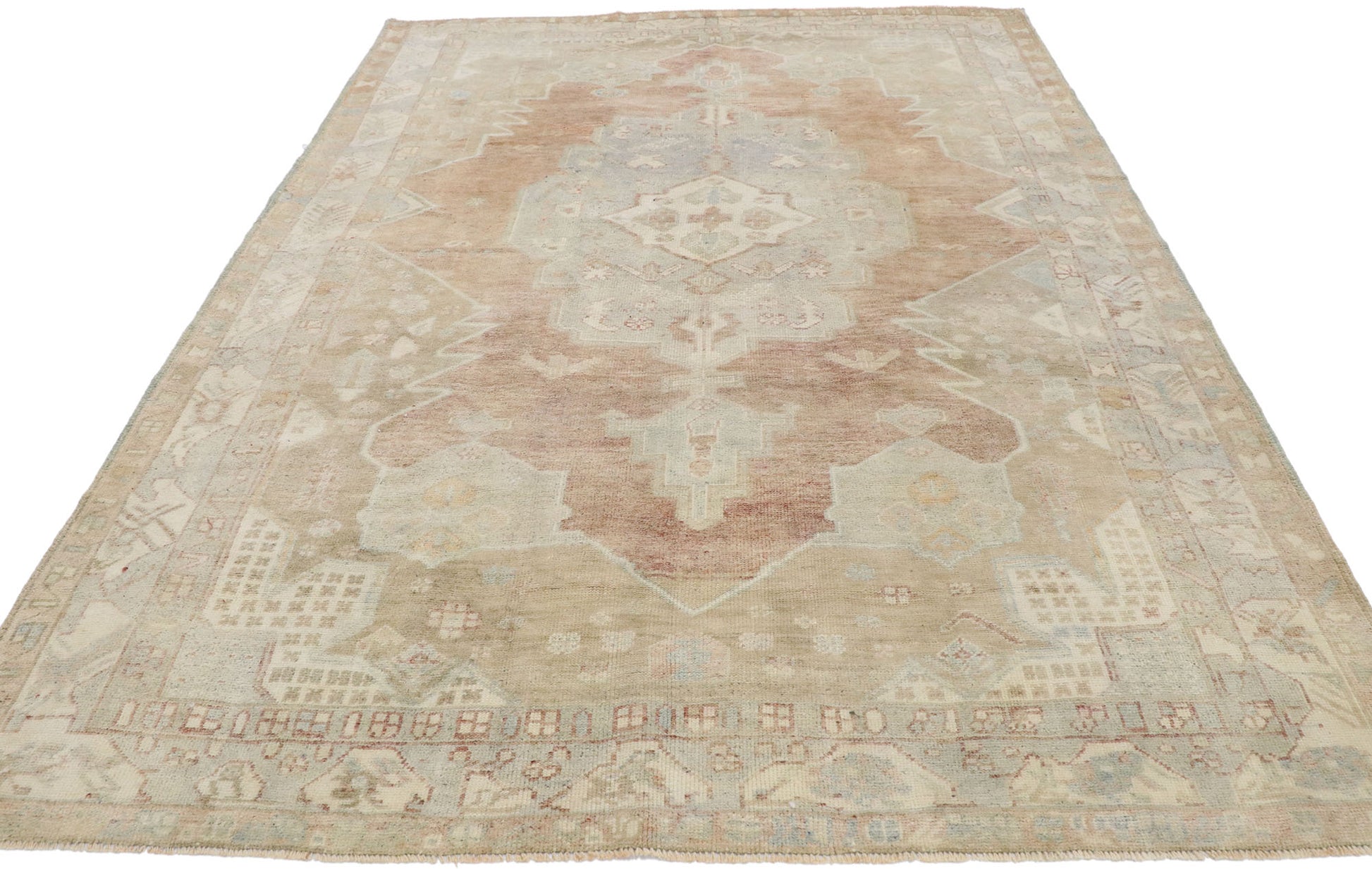 5 x 8 Vintage Turkish Oushak Rug 53387