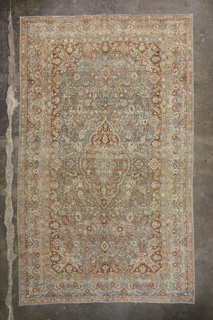 11 x 18 Antique-Worn Persian Mashhad Rug 53389