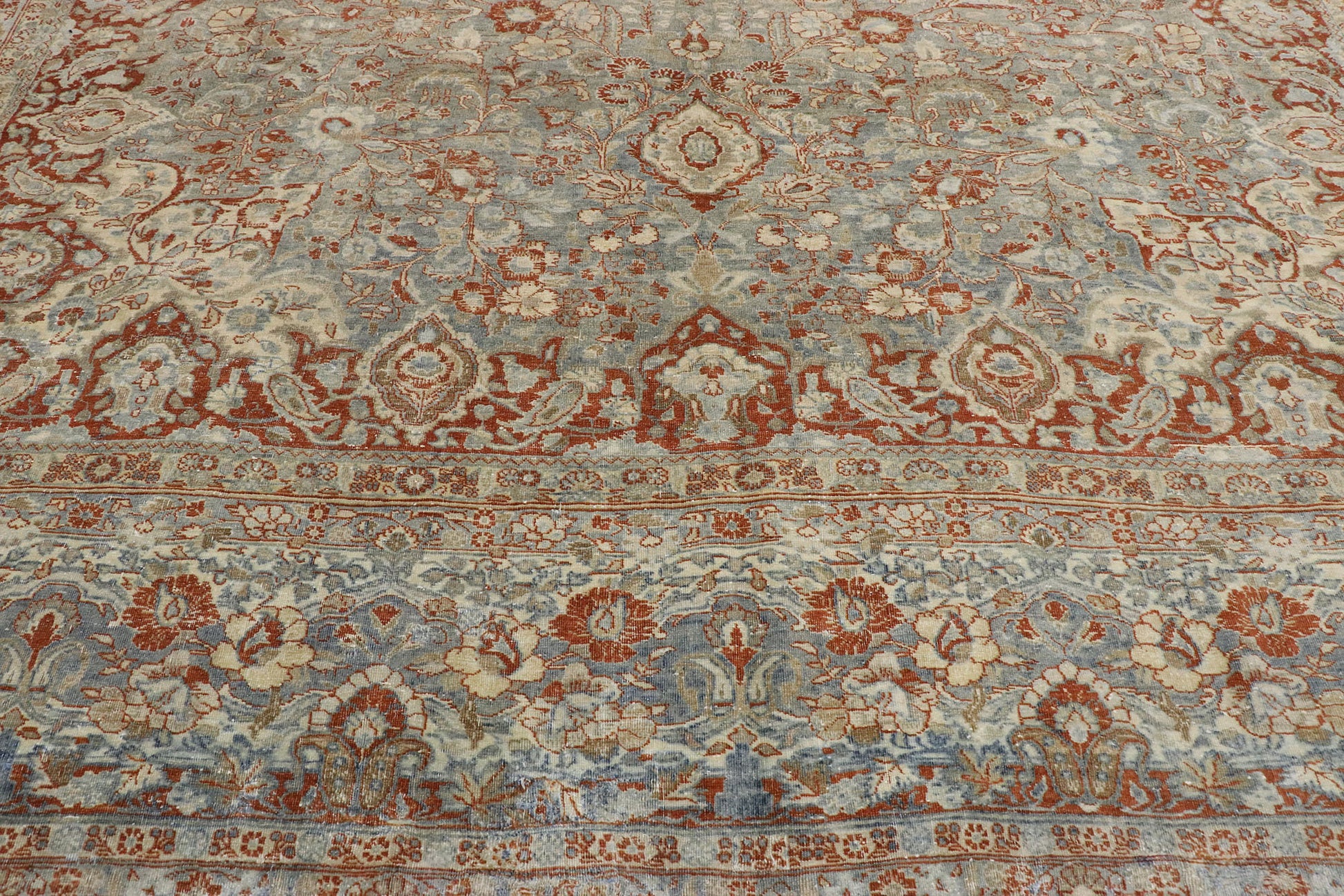 11 x 18 Antique-Worn Persian Mashhad Rug 53389