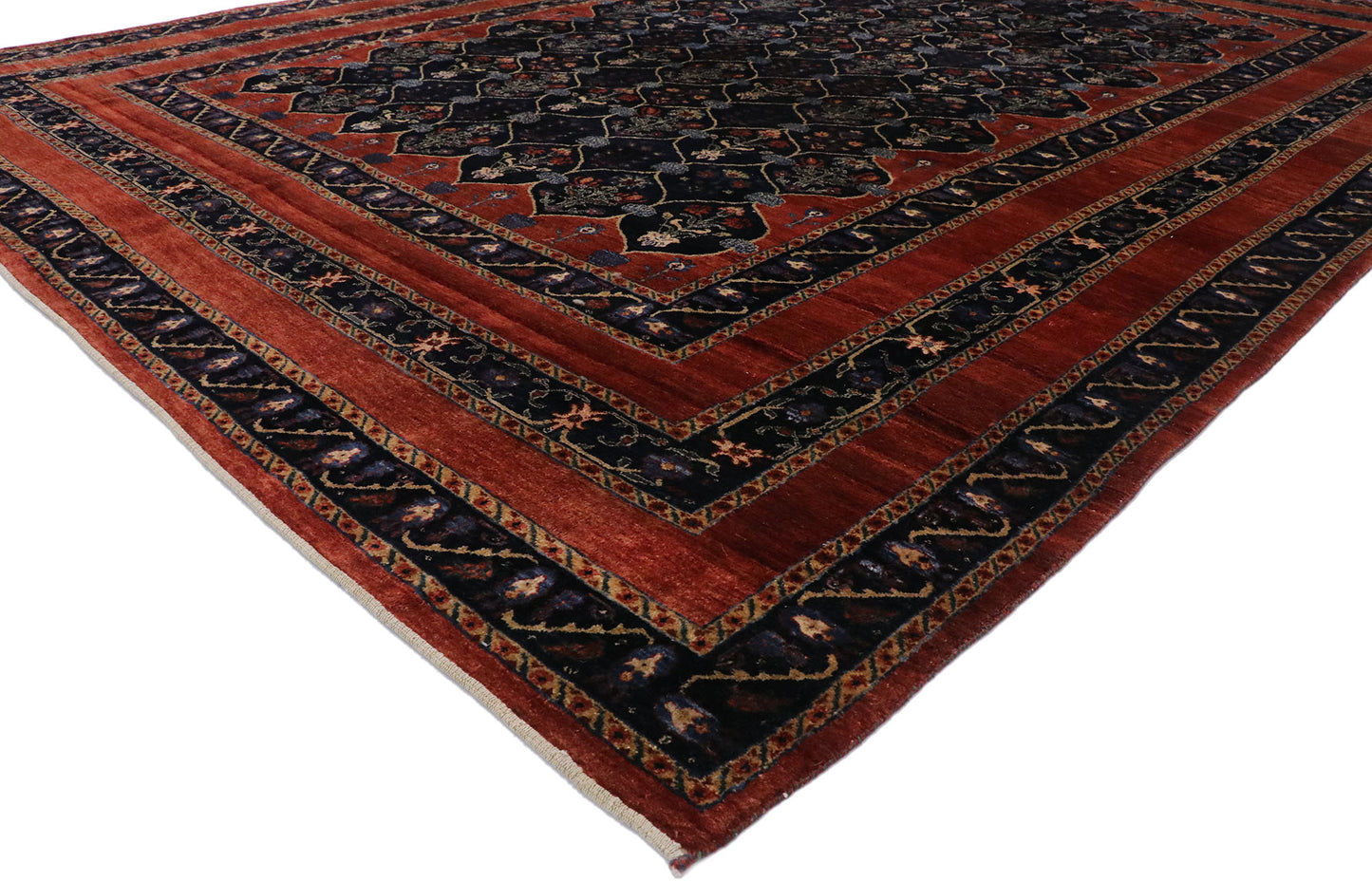 10 x 13 Vintage Persian Bijar Rug 53392