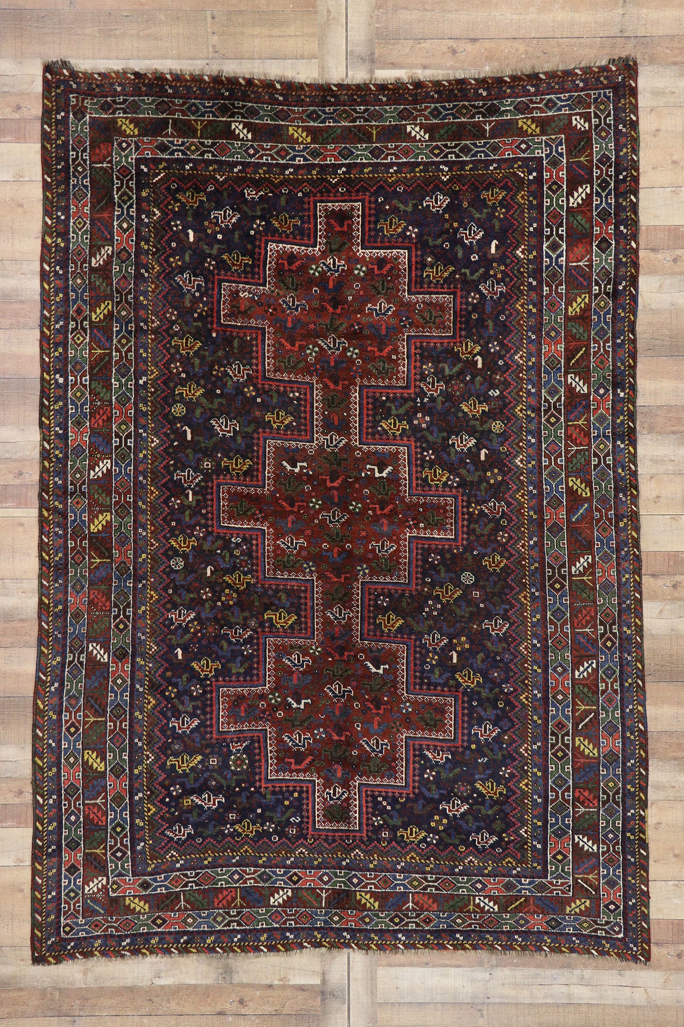7 x 10 Antique Persian Shiraz Rug 53396