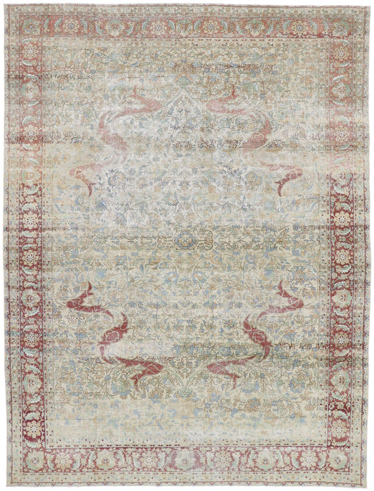 9 x 12 Antique Persian Kerman Rug 53399