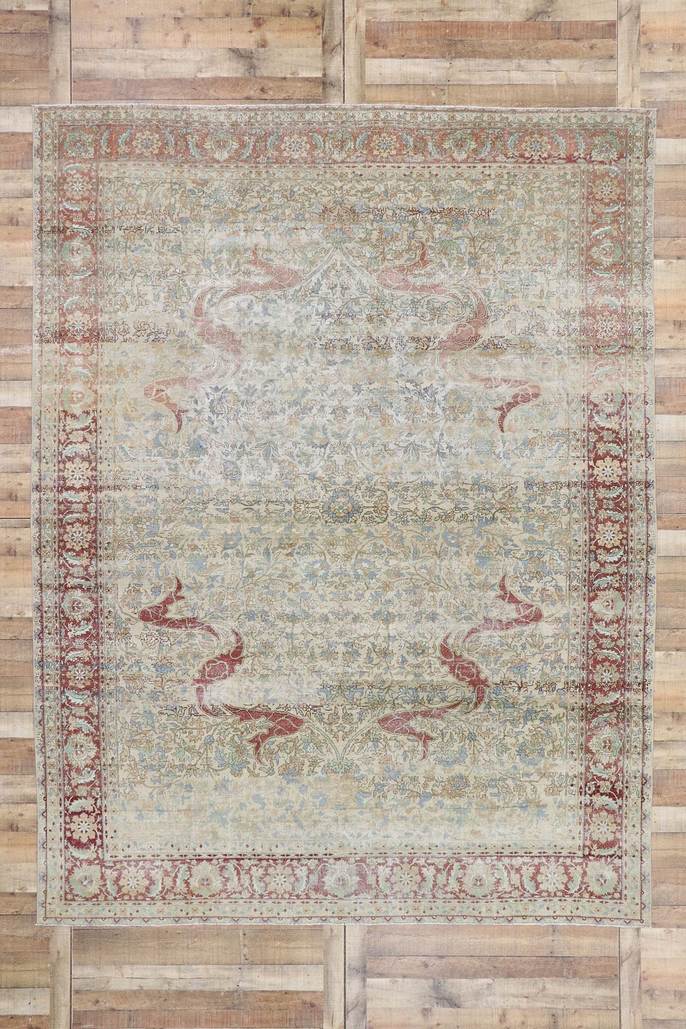 9 x 12 Antique Persian Kerman Rug 53399