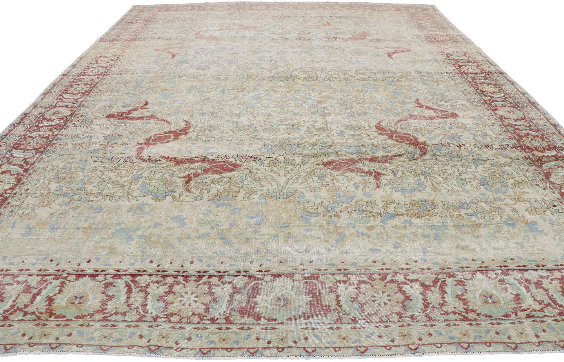 9 x 12 Antique Persian Kerman Rug 53399