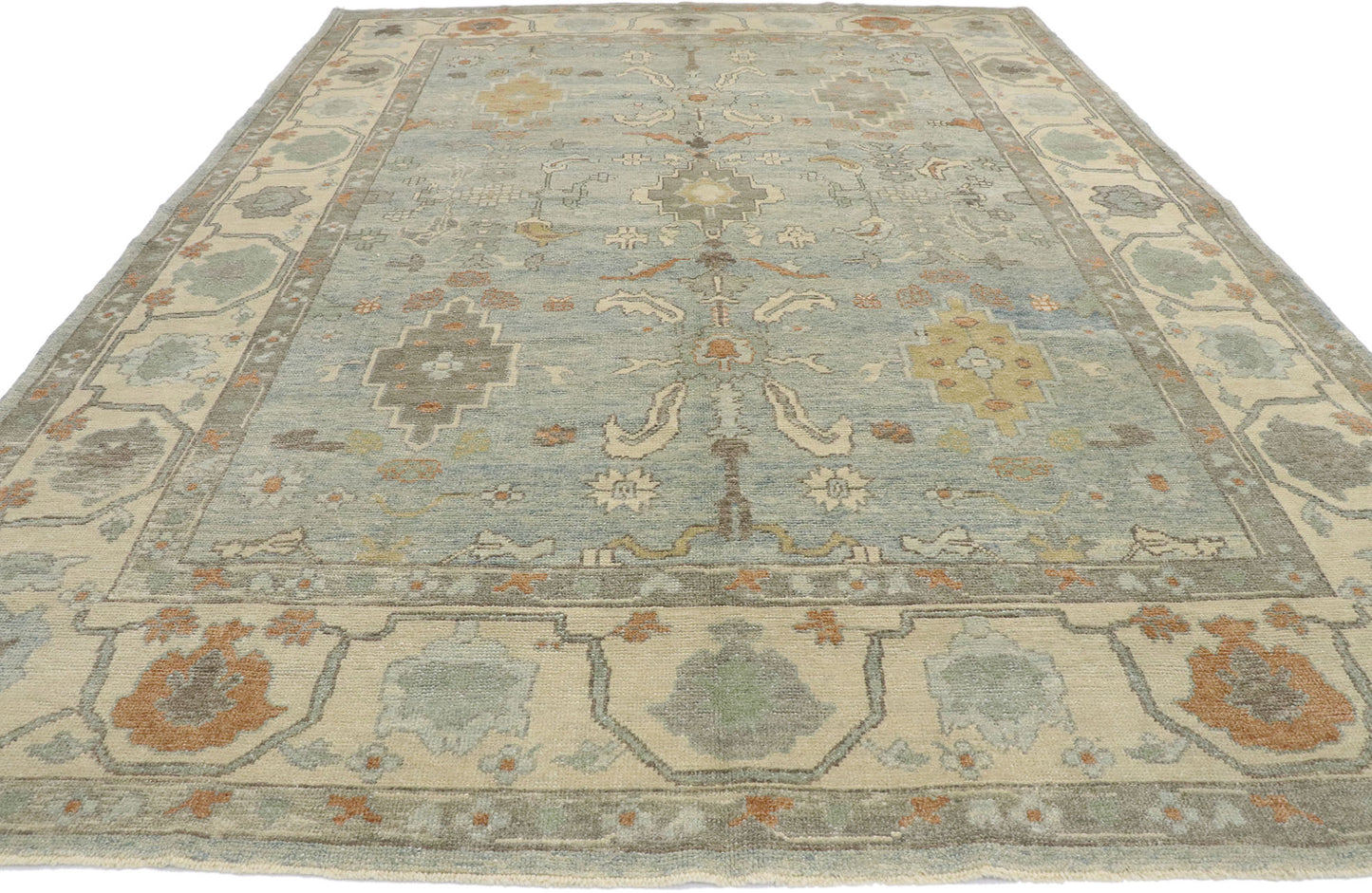 9 x 13 Contemporary Turkish Oushak Rug 53402