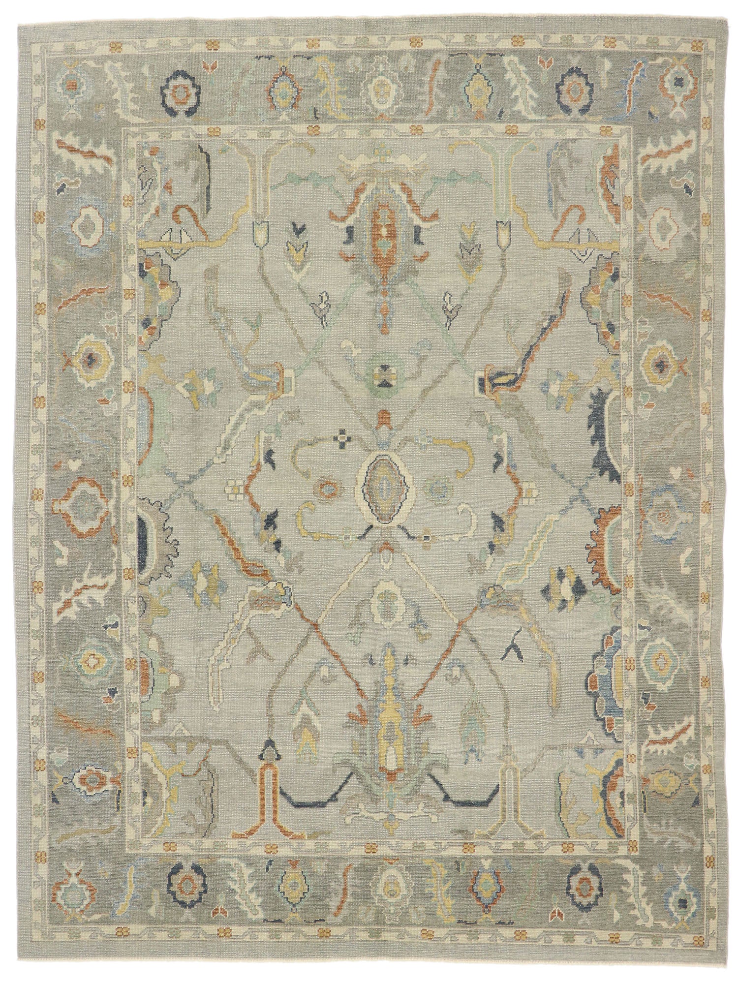 9 x 12 Contemporary Turkish Oushak Rug 53405