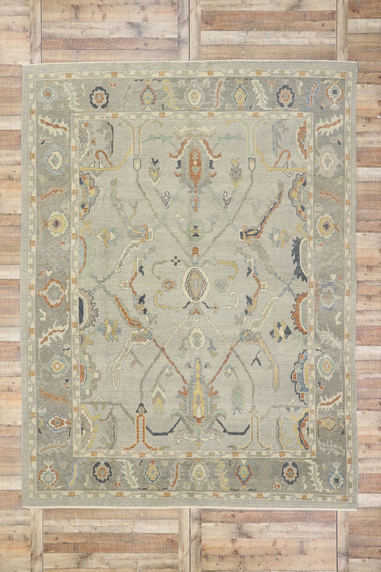9 x 12 Contemporary Turkish Oushak Rug 53405