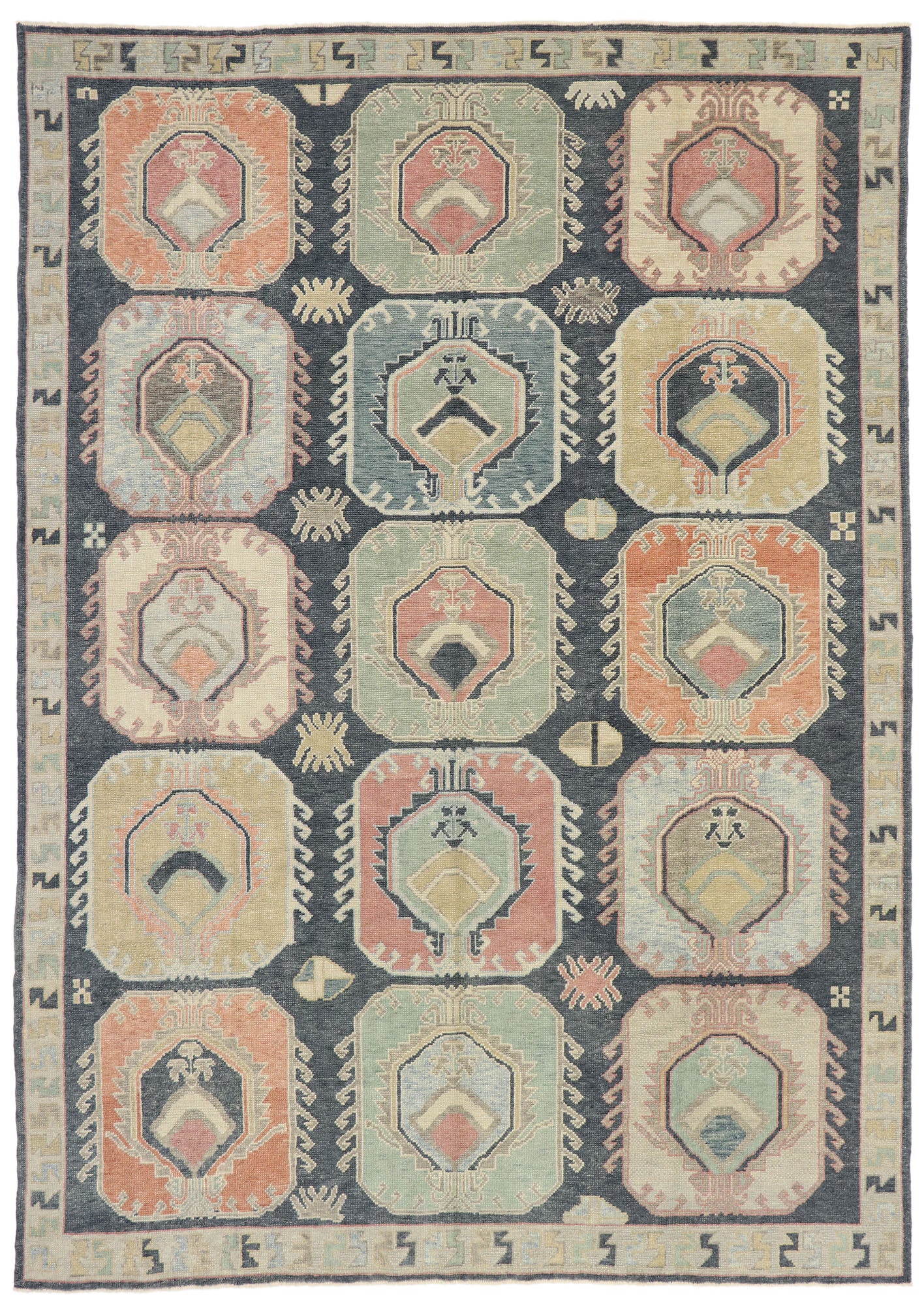 9 x 13 Contemporary Turkish Oushak Rug 53409