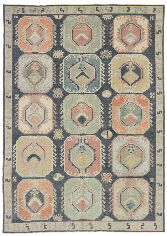 9 x 13 Contemporary Turkish Oushak Rug 53409