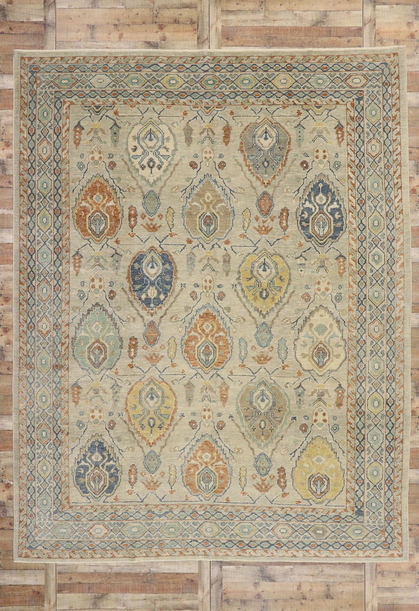 10 x 13 Contemporary Turkish Oushak Rug 53410
