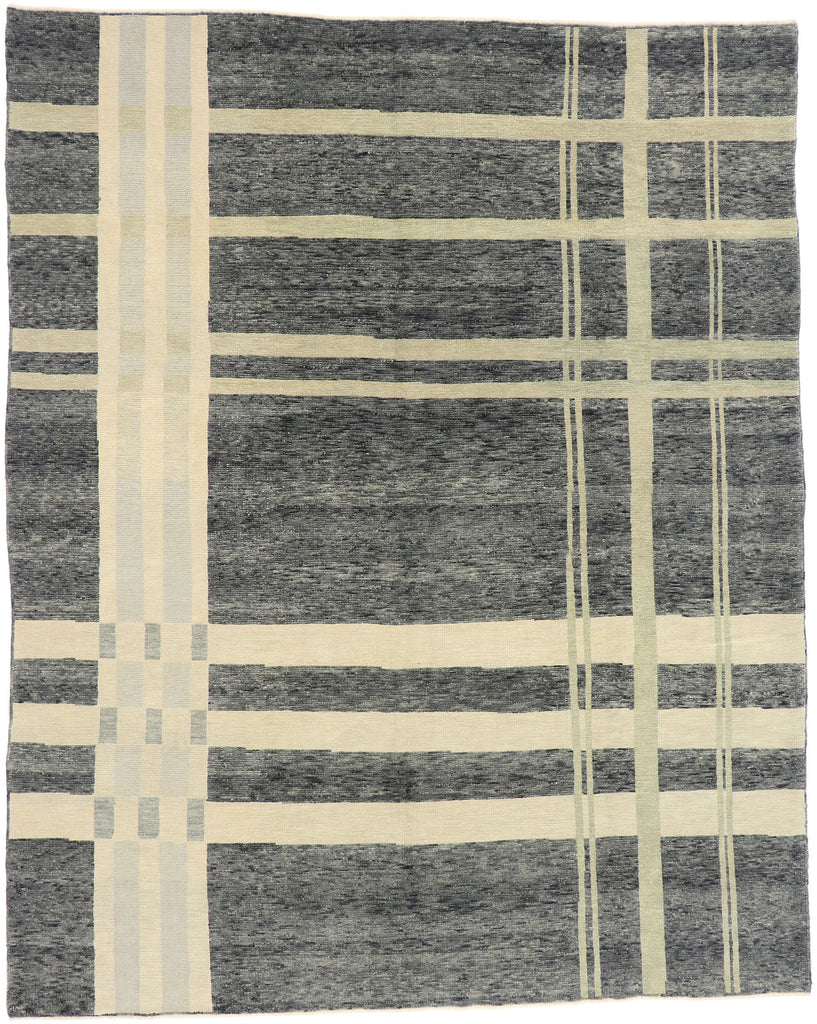 9 x 12 Contemporary Turkish Plaid Tartan Rug 53417