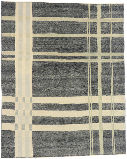 9 x 12 Contemporary Turkish Plaid Tartan Rug 53417